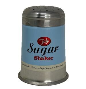 TALA Metal Sugar Shaker. 1960's Retro Design Cakes/Cupcakes/Drinks/Cocoa. BLUE